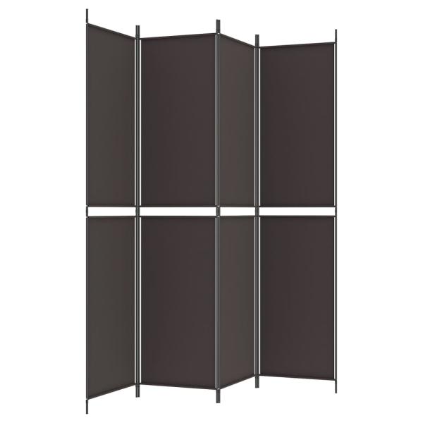 4-tlg. Paravent Braun 200x220 cm Stoff