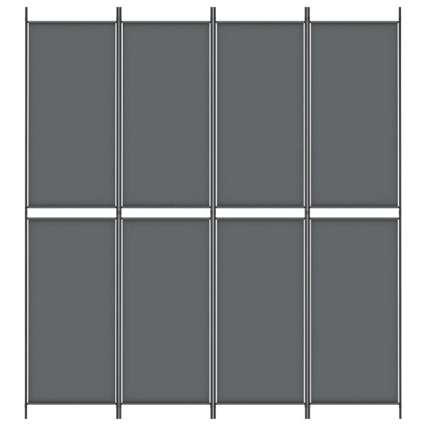 4-tlg. Paravent Anthrazit 200x220 cm Stoff