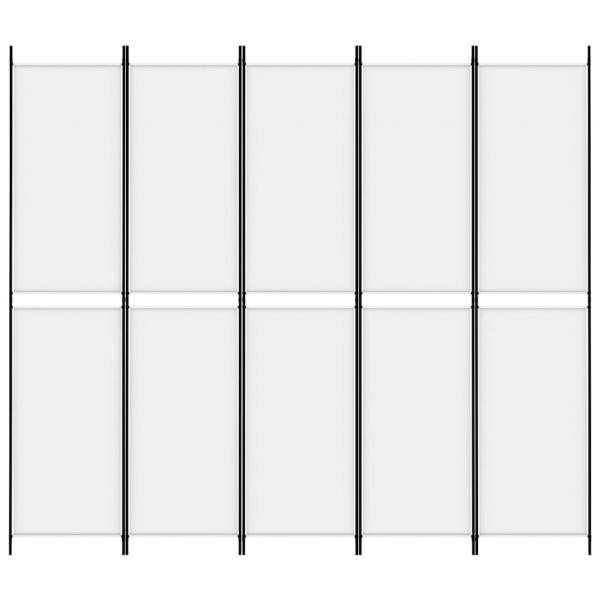 5-tlg. Paravent Weiß 250x220 cm Stoff