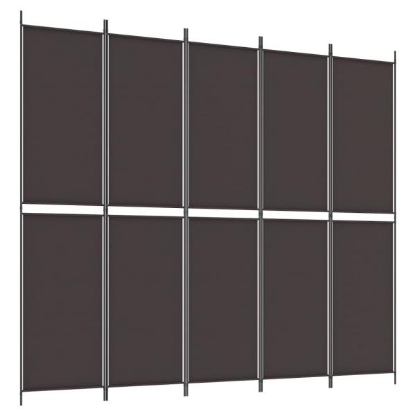 ARDEBO.de - 5-tlg. Paravent Braun 250x220 cm Stoff