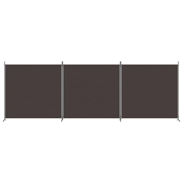 3-tlg. Paravent Braun 525x180 cm Stoff