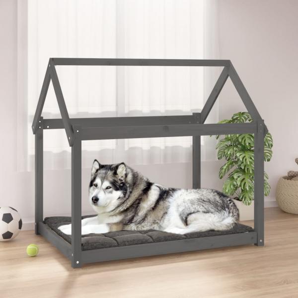 ARDEBO.de - Hundebett Grau 111x80x100 cm Massivholz Kiefer