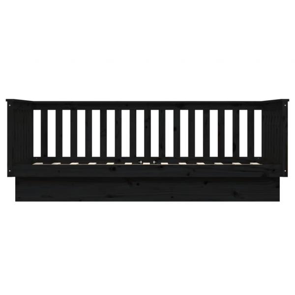 Tagesbett Schwarz 80x200 cm Massivholz Kiefer