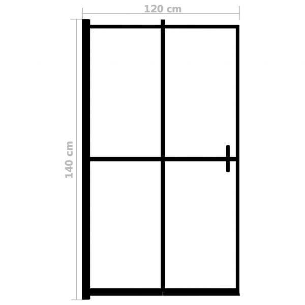 Faltbare Duschkabine ESG Schwarz 120x140 cm