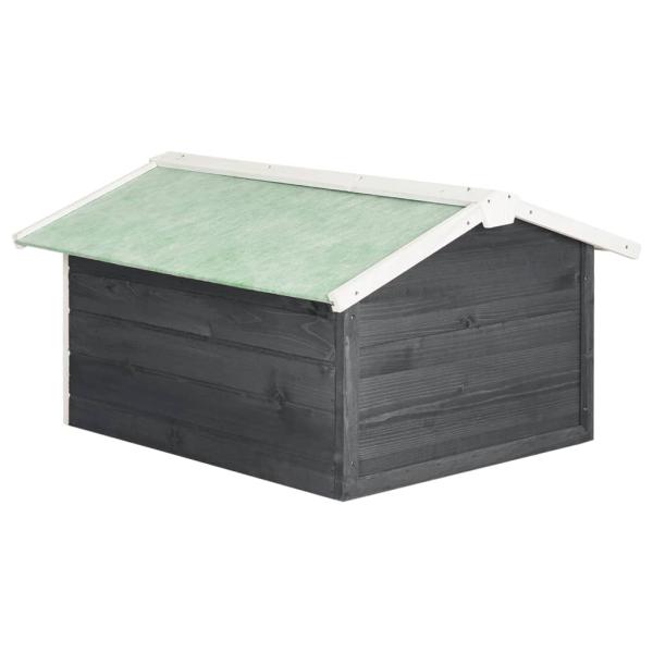 Roboter-Rasenmäher Garage 72x87x50 cm Grau Weiß Tannenholz