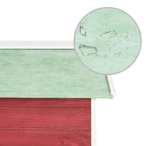 Roboter-Rasenmäher Garage 72x87x50 cm Rot Weiß Tannenholz