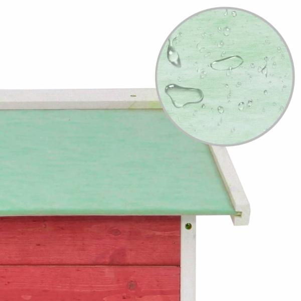 Roboter-Rasenmäher Garage 72x87x50 cm Rot Weiß Tannenholz