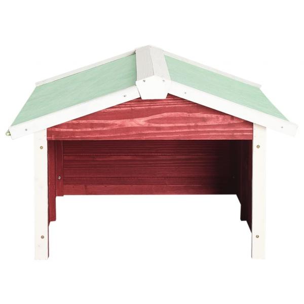 Roboter-Rasenmäher Garage 72x87x50 cm Rot Weiß Tannenholz