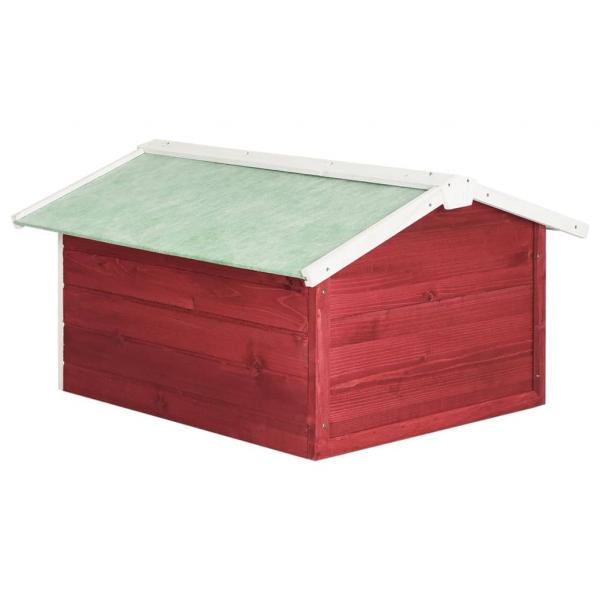 Roboter-Rasenmäher Garage 72x87x50 cm Rot Weiß Tannenholz