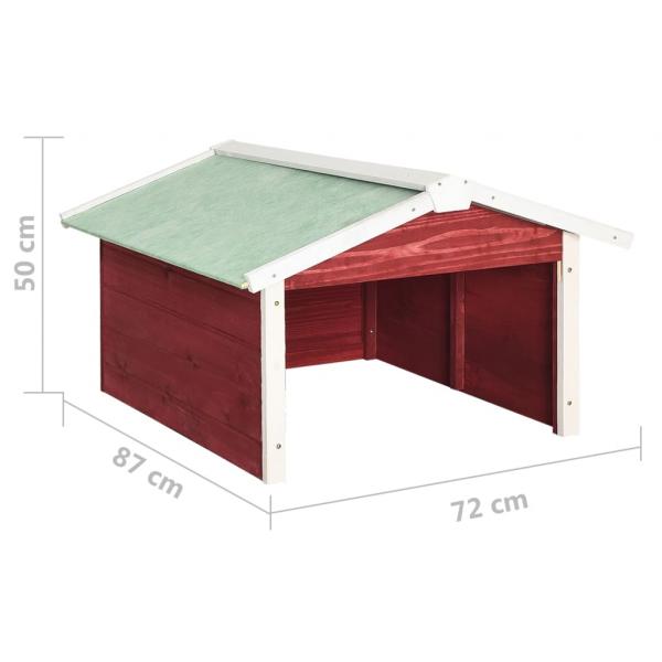 Roboter-Rasenmäher Garage 72x87x50 cm Rot Weiß Tannenholz
