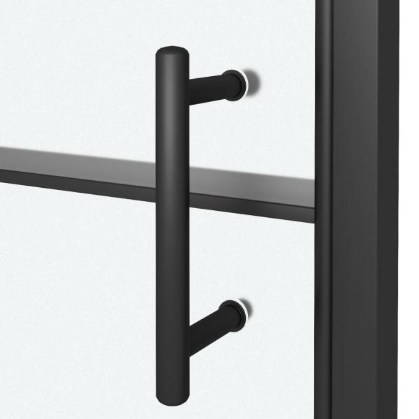 Duschtür 91x195 cm Halbmatt Hartglas Schwarz
