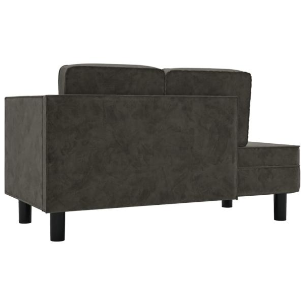 Chaiselongue mit Kissen und Nackenrolle Dunkelgrau Samt
