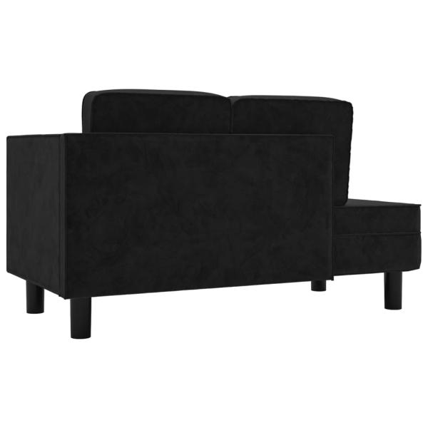 Chaiselongue mit Kissen und Nackenrolle Schwarz Samt