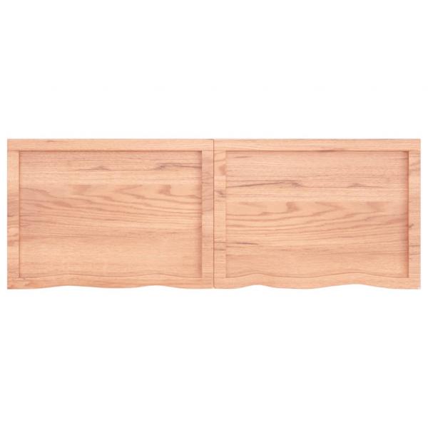 Wandregal Hellbraun 140x50x(2-4) cm Massivholz Eiche Behandelt