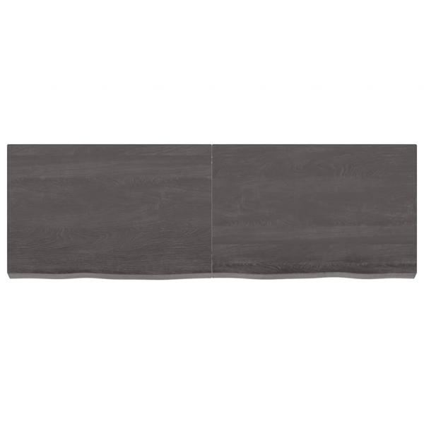 Wandregal Dunkelbraun 120x40x(2-6)cm Massivholz Eiche Behandelt