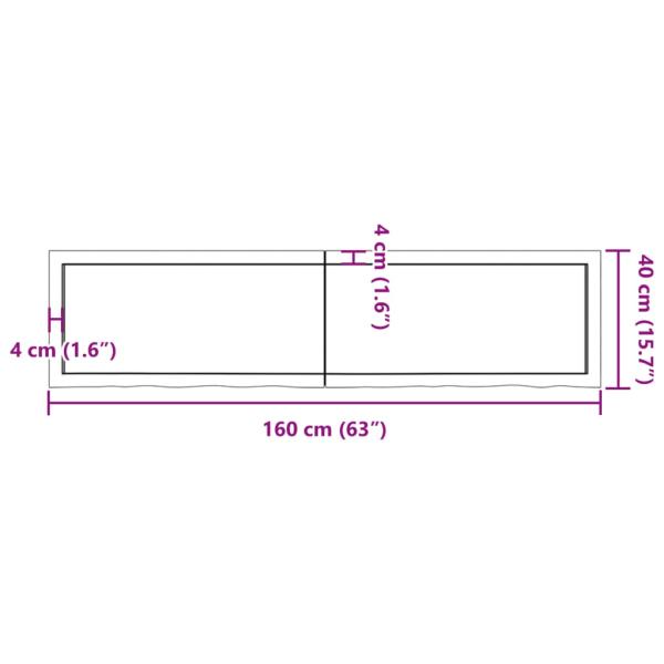 ARDEBO.de - Wandregal Hellbraun 160x40x(2-4) cm Massivholz Eiche Behandelt