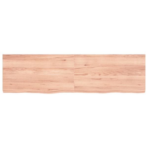 Wandregal Hellbraun 180x50x(2-6) cm Massivholz Eiche Behandelt