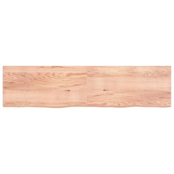 Wandregal Hellbraun 200x50x(2-6) cm Massivholz Eiche Behandelt