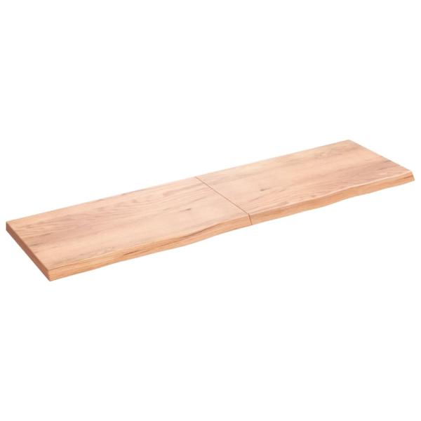 ARDEBO.de - Wandregal Hellbraun 220x60x(2-6) cm Massivholz Eiche Behandelt