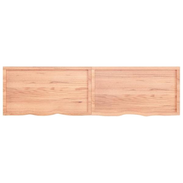Wandregal Hellbraun 220x60x(2-6) cm Massivholz Eiche Behandelt