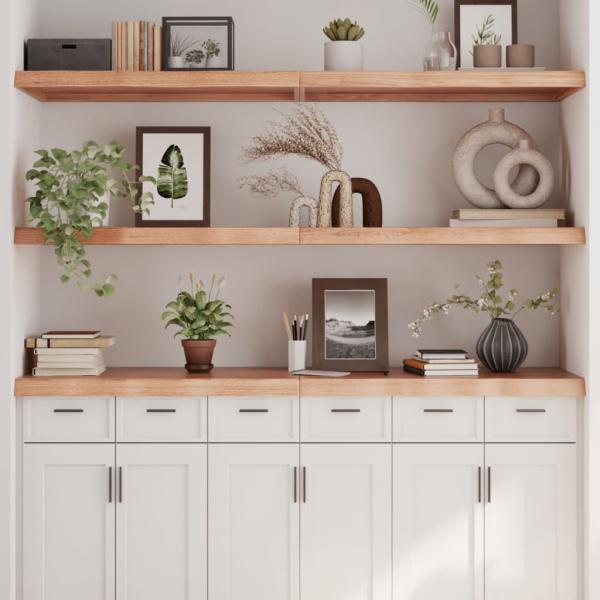 ARDEBO.de - Wandregal Hellbraun 160x50x(2-6) cm Massivholz Eiche Behandelt