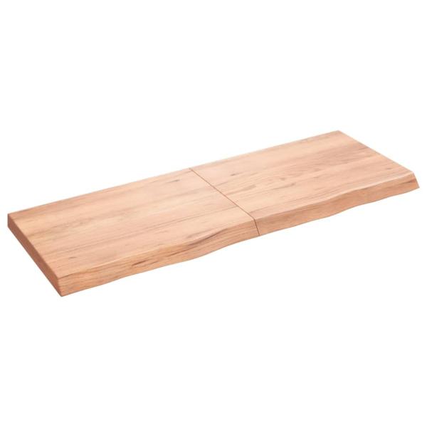 ARDEBO.de - Wandregal Hellbraun 140x50x(2-6) cm Massivholz Eiche Behandelt