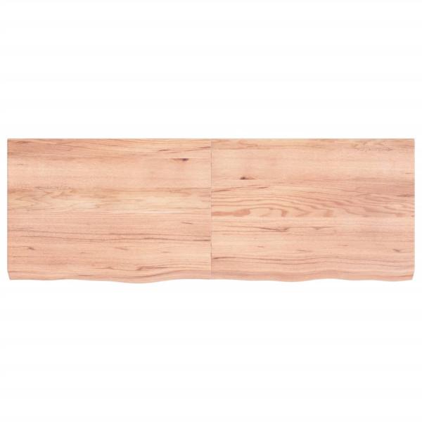 Wandregal Hellbraun 140x50x(2-6) cm Massivholz Eiche Behandelt