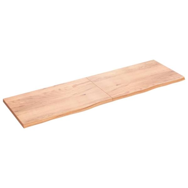 ARDEBO.de - Wandregal Hellbraun 200x60x(2-4) cm Massivholz Eiche Behandelt