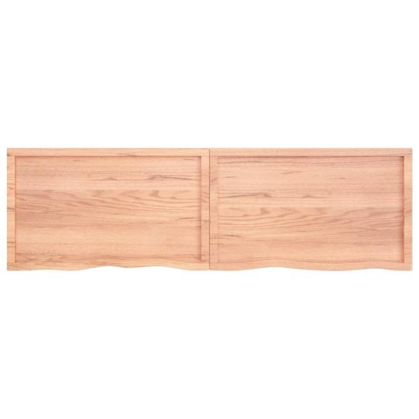 Wandregal Hellbraun 200x60x(2-4) cm Massivholz Eiche Behandelt