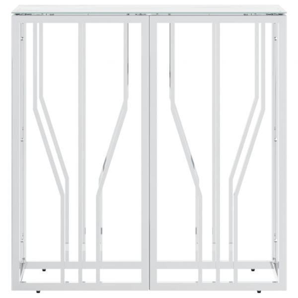 Konsolentisch Silbern 70x30x70 cm Edelstahl und Glas