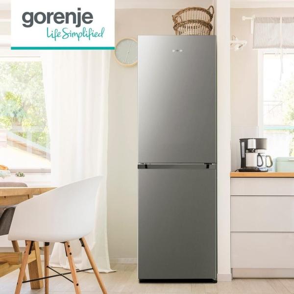 Gorenje NRK418ECS4 Kühl-Gefrierkombination, grau, 256L, 55cm breit, LED Beleuchtung, NoFrost Plus *ANGEBOT*