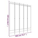 5-tlg. Paravent Braun 200x220 cm Stoff