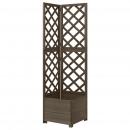 Eck-Spalier mit Pflanzkasten Grau 40x40x150cm Massivholz Tanne