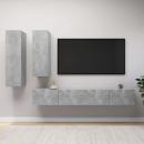 4-tlg. TV-Schrank-Set Betongrau Holzwerkstoff