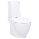 WC Keramik-Toilette Badezimmer Rund Senkrechter Abgang Weiß 