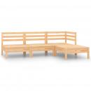 4-tlg. Garten-Lounge-Set Massivholz Kiefer