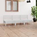 3-tlg. Garten-Lounge-Set Weiß Kiefer Massivholz