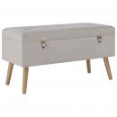 Bank mit Stauraum 80 cm Grau Samt