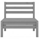 3-tlg. Garten-Lounge-Set Massivholz Kiefer Grau