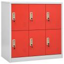 Schließfachschrank Hellgrau und Rot 90x45x92,5 cm Stahl