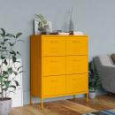 Schubladenschrank Senfgelb 80x35x101,5 cm Stahl    