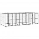 Outdoor-Hundezwinger Stahl mit Überdachung 12,1 m²