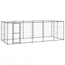 Outdoor-Hundezwinger mit Überdachung Stahl 12,1 m²