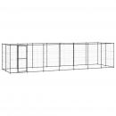 Outdoor-Hundezwinger mit Überdachung Stahl 16,94 m²