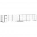 Outdoor-Hundezwinger mit Überdachung Stahl 21,78 m²