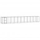 Outdoor-Hundezwinger mit Überdachung Stahl 26,62 m²