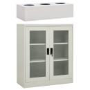 Büroschrank mit Pflanzkasten Hellgrau 90x40x128 cm Stahl