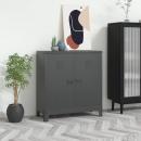 Aufbewahrungstruhe Industrial Anthrazit 90x40x100 cm Stahl