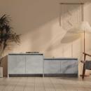 TV-Schrank Betongrau 146,5x35x50 cm Holzwerkstoff