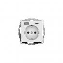 Gira SCHUKO USB-Spannungsversorgung, 2-fach, reinweiß (245927)